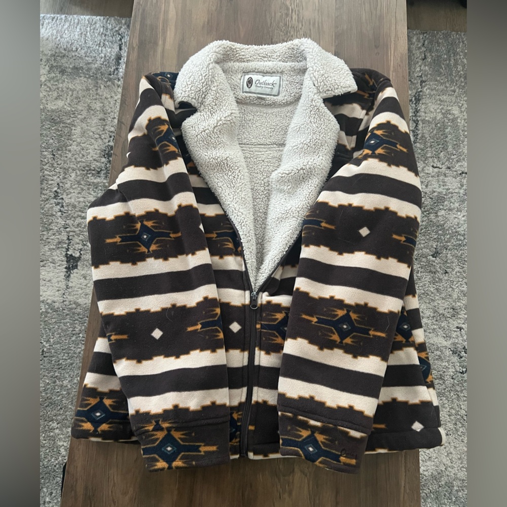 Brown and Cream Puffer Jacket with Cozy Lining